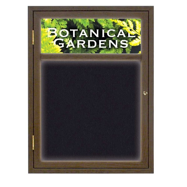 United Visual Products Open Faced Traditional Rounded Corkboard UV639ARC-BLACK-DBURGU - main